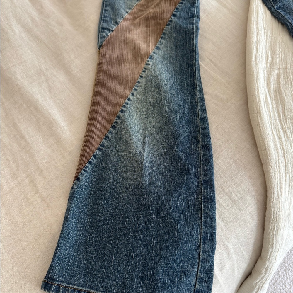 Vintage Patchwork Denim corduroy Jeans - Picture 4 of 9